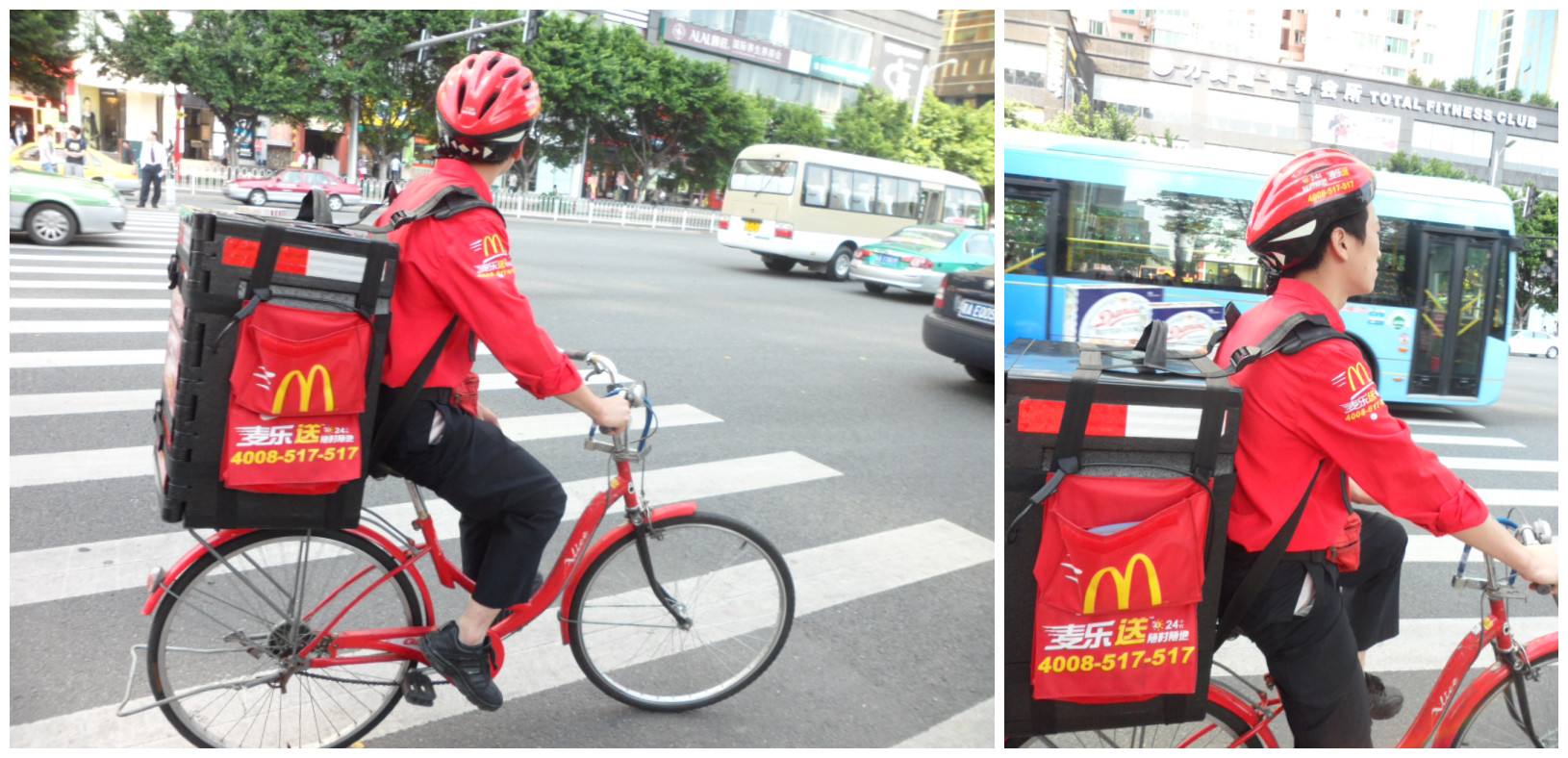 McDonald’s sells a delivery box in China because food delivery is so popular.